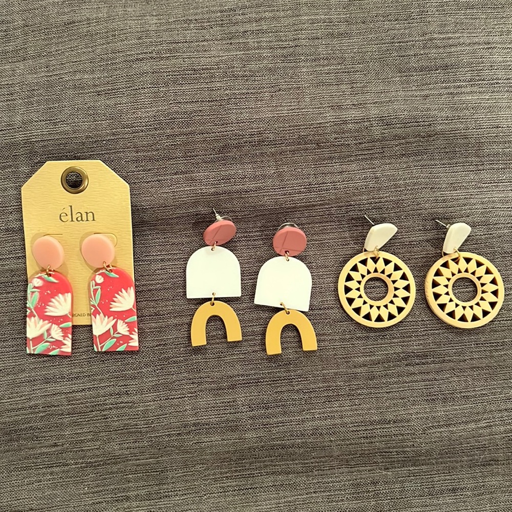 Bundle of geometric style earrings NWT